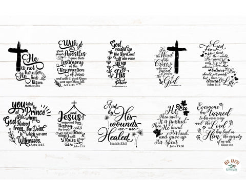 Easter Bible quotes bundle svg, inspirational Bible quotes SVG Redearth and gumtrees 