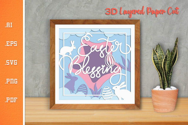 Easter Blessing - 3D Layered Paper Cut SVG 5 SVG Slim Studio 