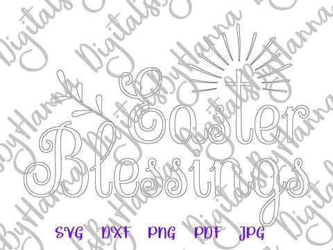 Easter Blessings Christian Cross Print & Cut SVG Digitals by Hanna 