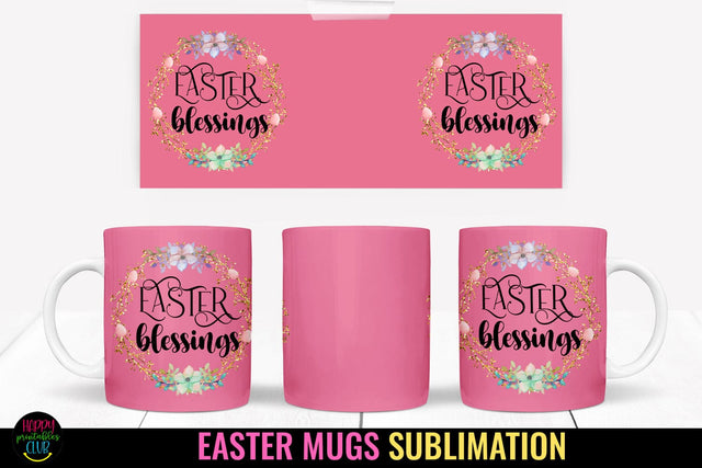 Easter Blessings I Easter Mug Sublimation I Easter Mug Wrap Sublimation Happy Printables Club 