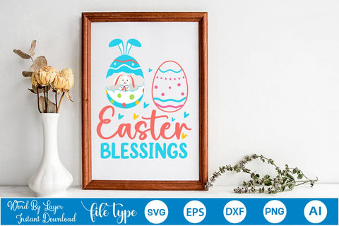Easter Blessings SVG Cut File SVGs,Quotes and Sayings,Food & Drink,On Sale, Print & Cut SVG DesignPlante 503 