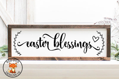 Easter Blessings with wreath, Easter Farmhouse Svg Png Dxf SVG RedFoxDesignsUS 
