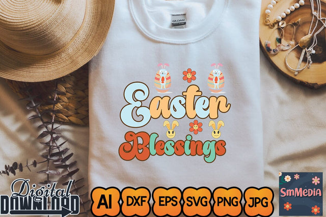 Easter Blessings,Retro Easter SVG Bundle, Easter Svg files, Spring Svg, Easter Quotes, Cut Files, Cricut file, Smiley svg, Easter cut files, Easter svg SVG Newmockups 