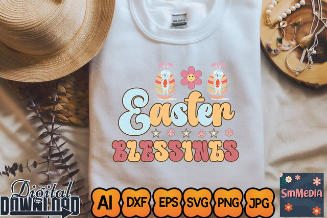 Easter Blessings,Retro Easter SVG Bundle, Easter Svg files, Spring Svg, Easter Quotes, Cut Files, Cricut file, Smiley svg, Easter cut files, Easter svg SVG Newmockups 