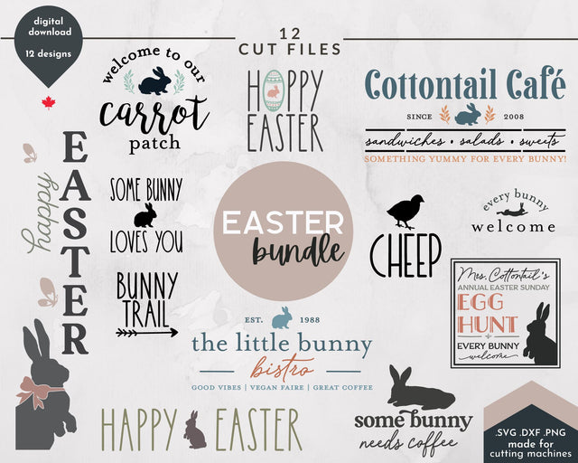 Easter Bundle of 12 SVG Cut Files for Crafting SVG Lettershapes 