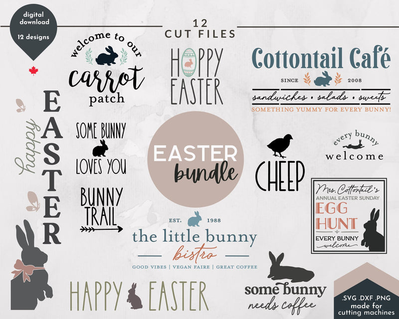 Easter Bundle of 12 SVG Cut Files for Crafting SVG Lettershapes 