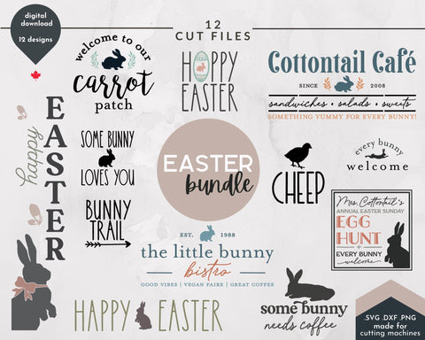 Easter Bundle of 12 SVG Cut Files for Crafting SVG Lettershapes 