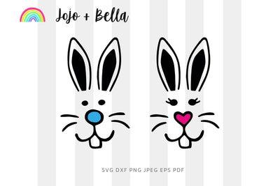 Easter bundle svg , boy girl easter bunny svg, cute bunny face svg, bunny ears svg, svg for cricut, silhouette, sublimation SVG Jojo&Bella 