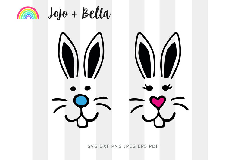 Easter bundle svg , boy girl easter bunny svg, cute bunny face svg ...