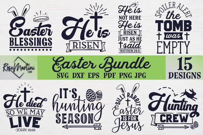 Easter Bundle SVG cut files for cutting machines Cricut Silhouette SVG PNG Easter Jesus SVG Vertical Signs SVG RoseMartiniDesigns 