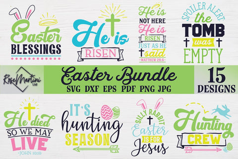 Easter Bundle SVG cut files for cutting machines Cricut Silhouette SVG PNG Easter Jesus SVG Vertical Signs SVG RoseMartiniDesigns 