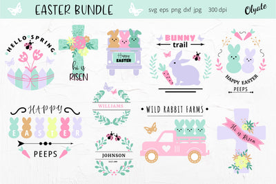 Easter Bundle SVG. Easter Sign SVG SVG Olga Terlyanskaya 