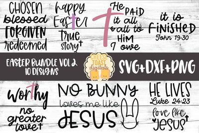 Easter Bundle Vol 2 - Religious SVG PNG DXF Cut Files SVG Cheese Toast Digitals 