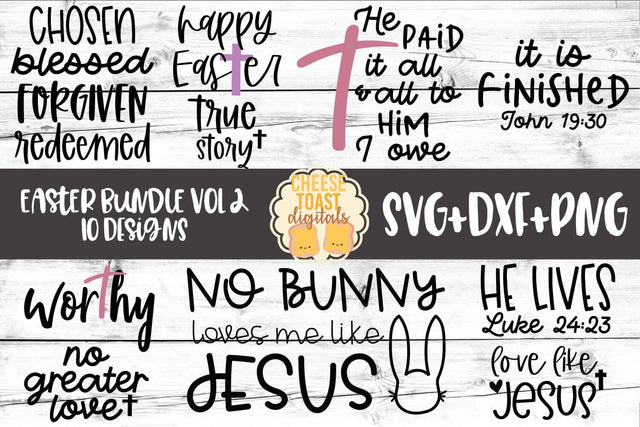 Easter Bundle Vol 2 - Religious SVG PNG DXF Cut Files SVG Cheese Toast Digitals 