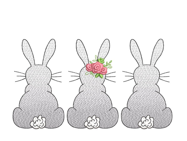 Easter Bunnies Embroidery Design, 3 sizes, Instant Download Embroidery/Applique DESIGNS Nino Nadaraia 