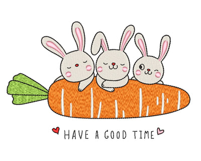 Easter Bunnies Embroidery Design, 4 sizes Embroidery/Applique DESIGNS Nino Nadaraia 