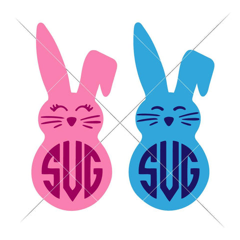 Easter Bunnies for Monogram SVG Chameleon Cuttables 