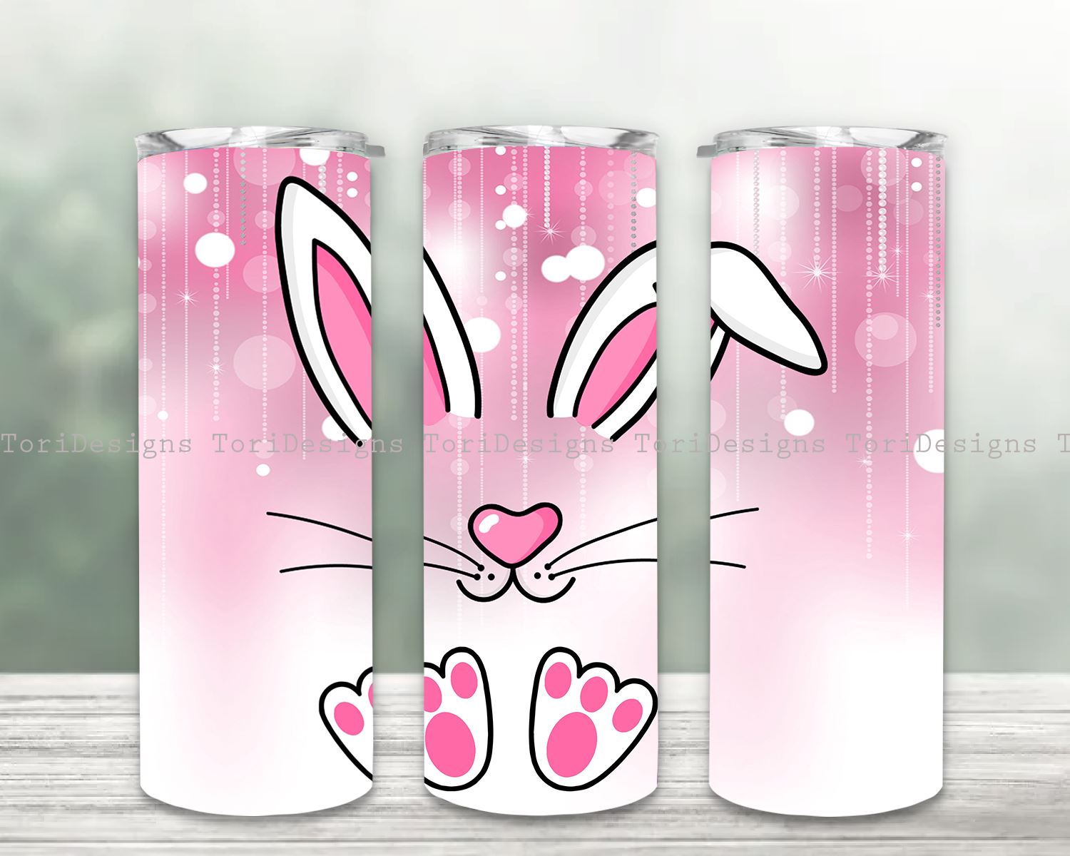 Easter Bunny 20oz Skinny Tumbler Sublimation Design, Easter Tumbler Wrap,  Easter Sublimation - So Fontsy