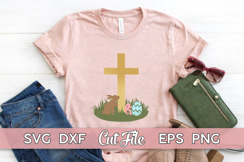 Easter Bunny and Cross | Religious Easter Shirt SVG SVG Maggie Do Design 