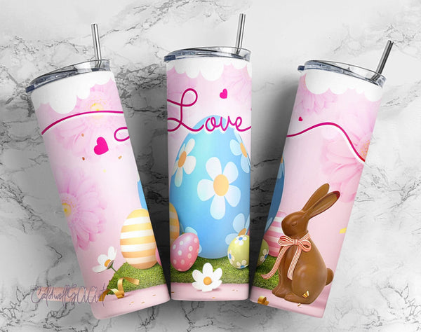 Easter Bunny 20oz Skinny Tumbler Sublimation Design, Easter Tumbler Wrap,  Easter Sublimation - So Fontsy