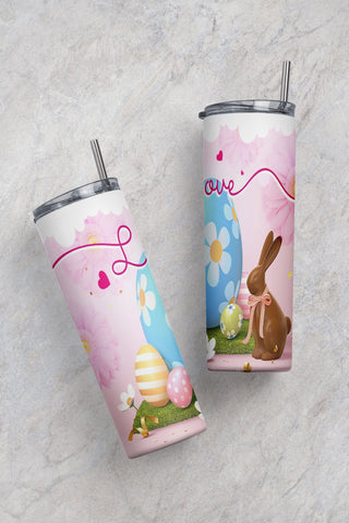 Easter Tumbler sublimation designs with bunny, eggs