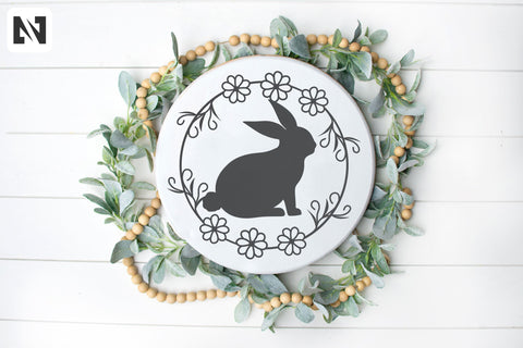Easter Bunny and Wreath Svg Vector File - Easter Svg SVG Pinoyart Kreatib 