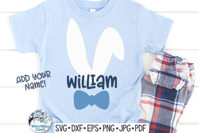 Easter Bunny Boy with Bow Tie SVG SVG Wispy Willow Designs 