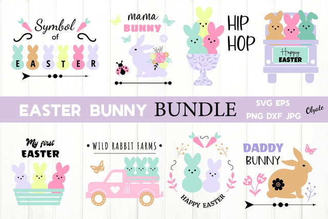 Easter Bunny Bundle. Easter Rabbit SVG. Easter Spring SVG SVG Olga Terlyanskaya 