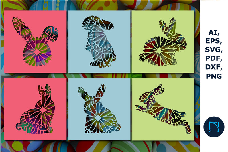 Easter bunny card paper cut SVG Bundle SVG MD JOYNAL ABDIN 