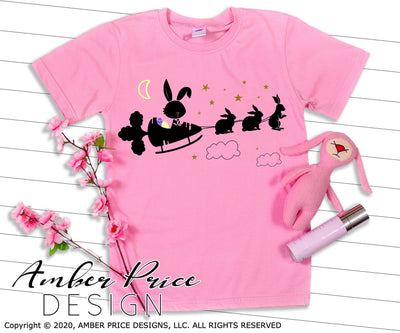 Easter bunny carrot sleigh SVG | Easter Bunny SVG | Cute Easter SVG PNG DXF | Cute Easter SVG | Kids Easter shirt SVG file | Kid's Spring SVG | Amber Price Design SVG Amber Price Design 