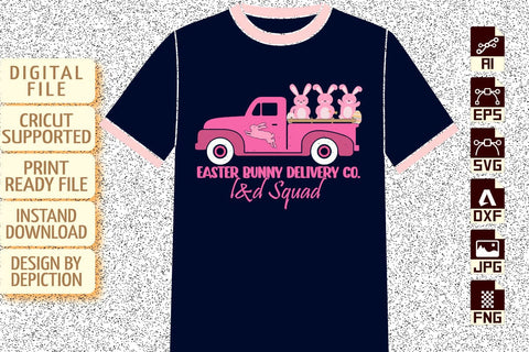 Easter Bunny Delivery Co L And D Squad T-Shirt, Easter Day Rabbit's Truck, Bunny Delivery Truck Shirt Print Template Sketch DESIGN Depiction Studio 