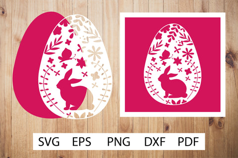 Easter Bunny Designs. Papercut Template. Egg Paper SVG. SVG Olga Terlyanskaya 