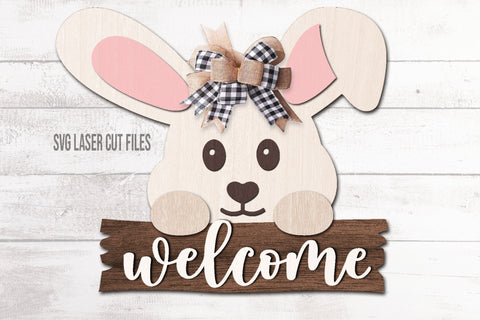 Easter Bunny Door Hanger SVG | Easter Bunny SVG | Laser Cut Files SVG Cloud9Design 