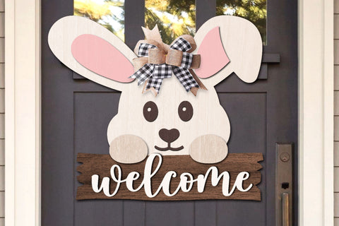 Easter Bunny Door Hanger SVG | Easter Bunny SVG | Laser Cut Files SVG Cloud9Design 