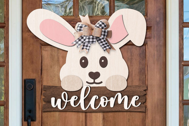 Easter Bunny Door Hanger SVG | Easter Bunny SVG | Laser Cut Files SVG Cloud9Design 