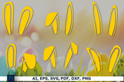 Easter bunny ear element SVG bundle SVG MD JOYNAL ABDIN 