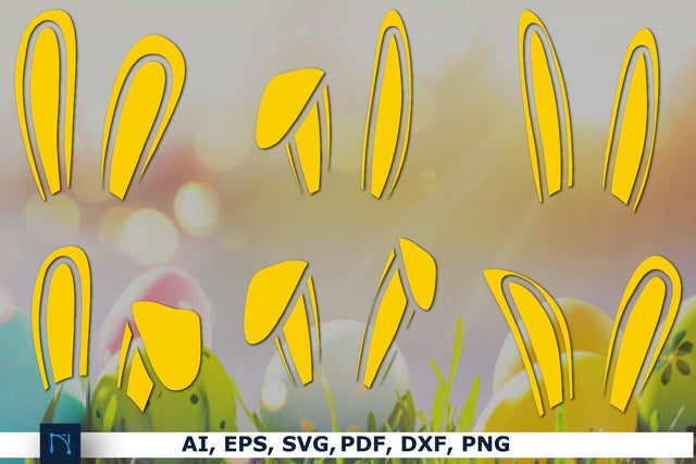 Easter bunny ear element SVG bundle SVG MD JOYNAL ABDIN 