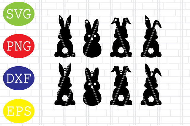 Easter Bunny Earrings Silhouette Svg, Easter Bunny Svg, Happy Easter Svg, Png, Eps, Dxf Files SVG DigitalSvgFiles 