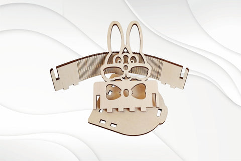 Easter Bunny egg holder, svg dxf pattern for laser cut. SVG VectorBY 