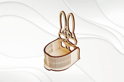 Easter Bunny egg holder, svg dxf pattern for laser cut. SVG VectorBY 