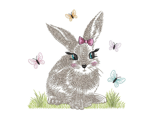 Easter Bunny Embroidery Design, 4 sizes, Instant Download Embroidery/Applique DESIGNS Nino Nadaraia 