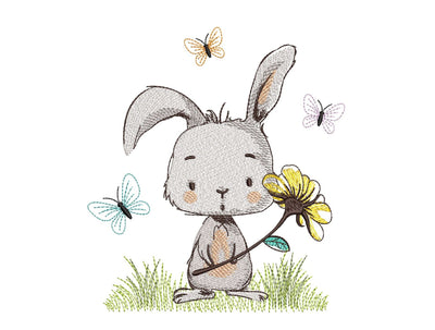 Easter Bunny Embroidery Design, 4 sizes, Instant Download Embroidery/Applique DESIGNS Nino Nadaraia 