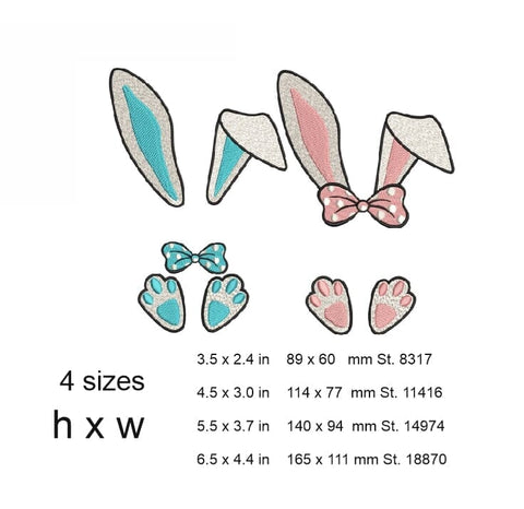 Easter bunny embroidery designs, Happy Easter embroidery, 4 sizes, Instant download. Embroidery/Applique DESIGNS ArtEMByNatalia 