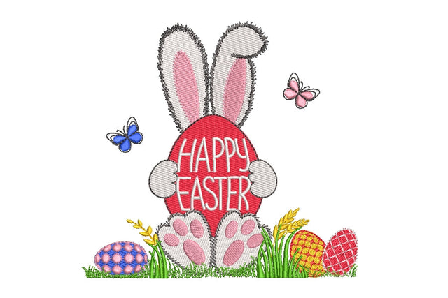 Easter bunny embroidery designs, Happy Easter embroidery, 4 sizes, Instant download. Embroidery/Applique DESIGNS ArtEMByNatalia 