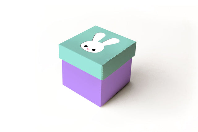 Easter Bunny Face Cube Box With Lid SVG 3D Paper Risa Rocks It 