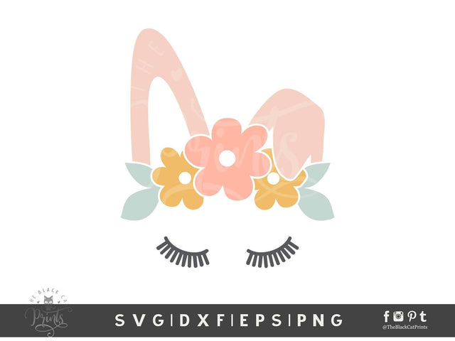 Easter bunny face | Easter Clip Art SVG TheBlackCatPrints 