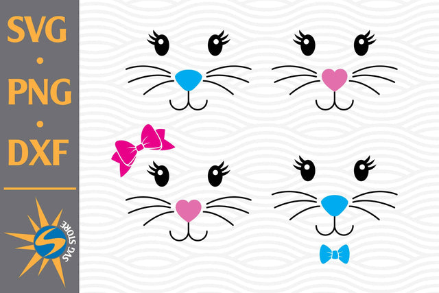 Easter Bunny Face SVG, PNG, DXF Digital Files Include SVG SVGStoreShop 