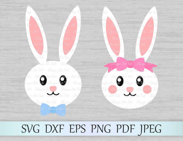 Easter bunny faces cut files SVG MagicArtLab 