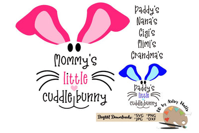 Easter Bunny faces - Little Cuddle Bunny bodysuit toddler t-shirt design SVG The Artsy Spot 