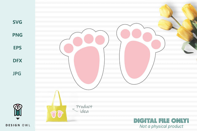 Easter bunny feet SVG Design Owl 